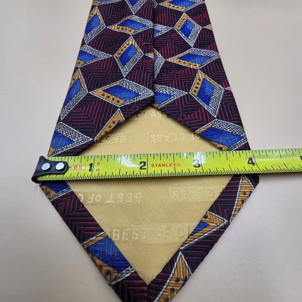 Robert‎ Talbott Best of Class Nordstrom Silk Tie Burgundy Blue Geometric Diamond